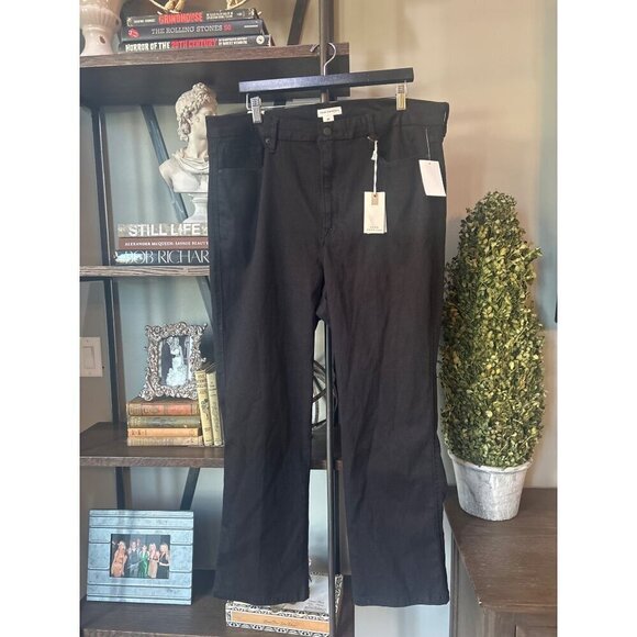 Good American Good Curve Straight Jeans Black001 Womens Size 22 - Picture 6 of 12